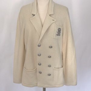 Ralph Lauren ivory cardigan wool cashmere